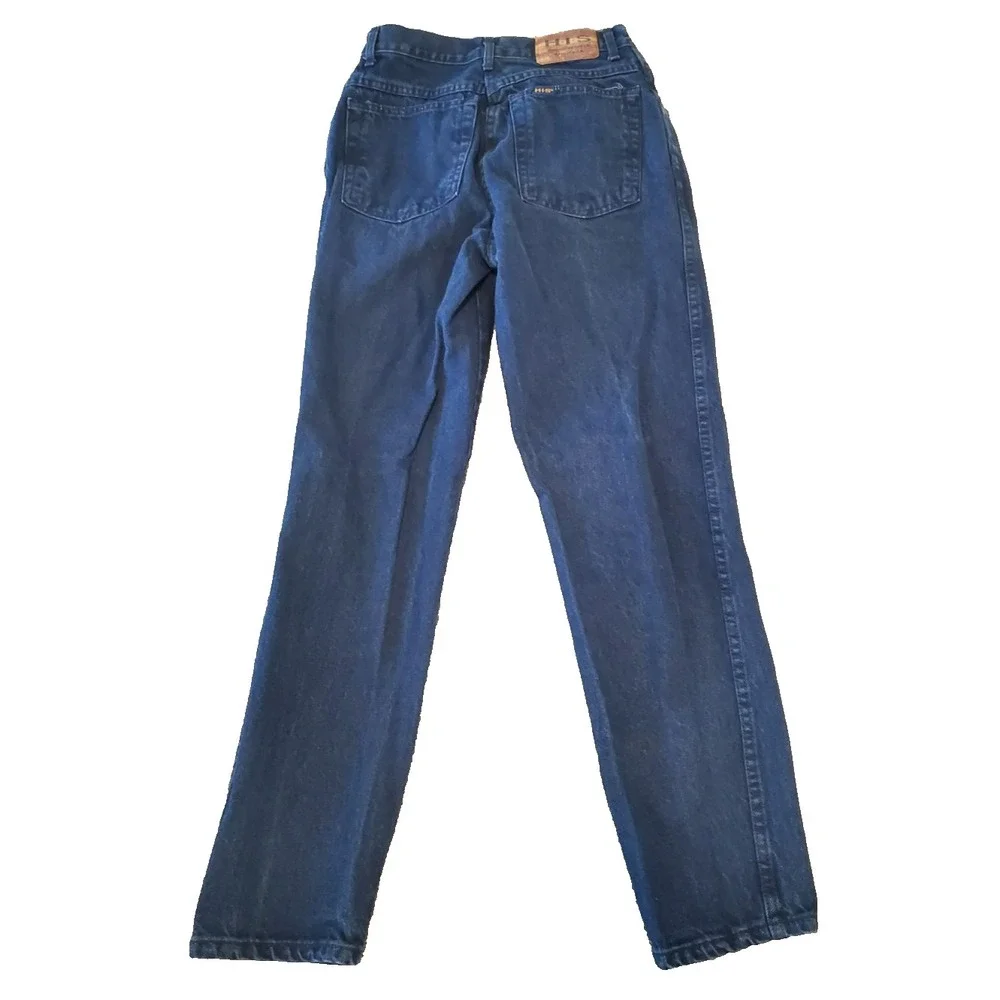 Vintage‎ H.I.S. Jeans Mens 29x30  Dark Navy Blue Tapered Leg 90s Casual